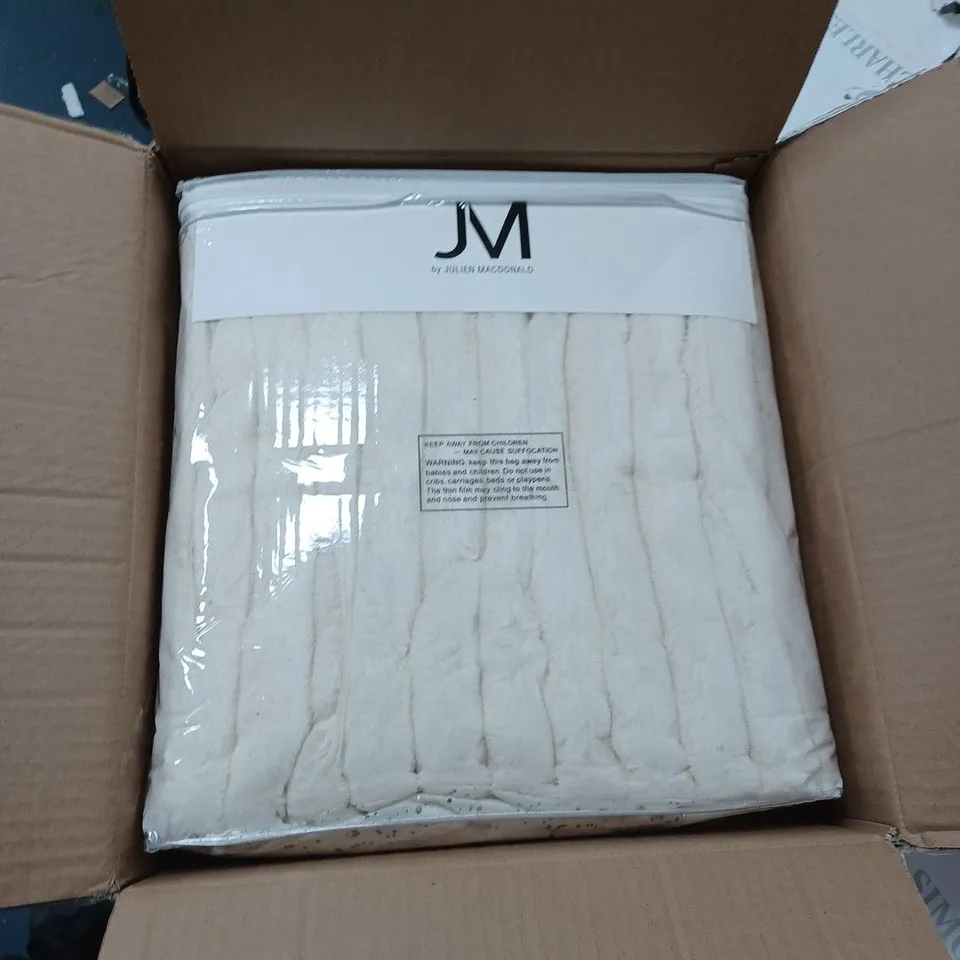 JULIEN MACDONALD REVESIBLE FAUX FUR THROW 