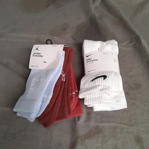 NIKE X2 ASSORTED 3PACK SOCKS IN VARIOUS COLOURS AND SIZES
