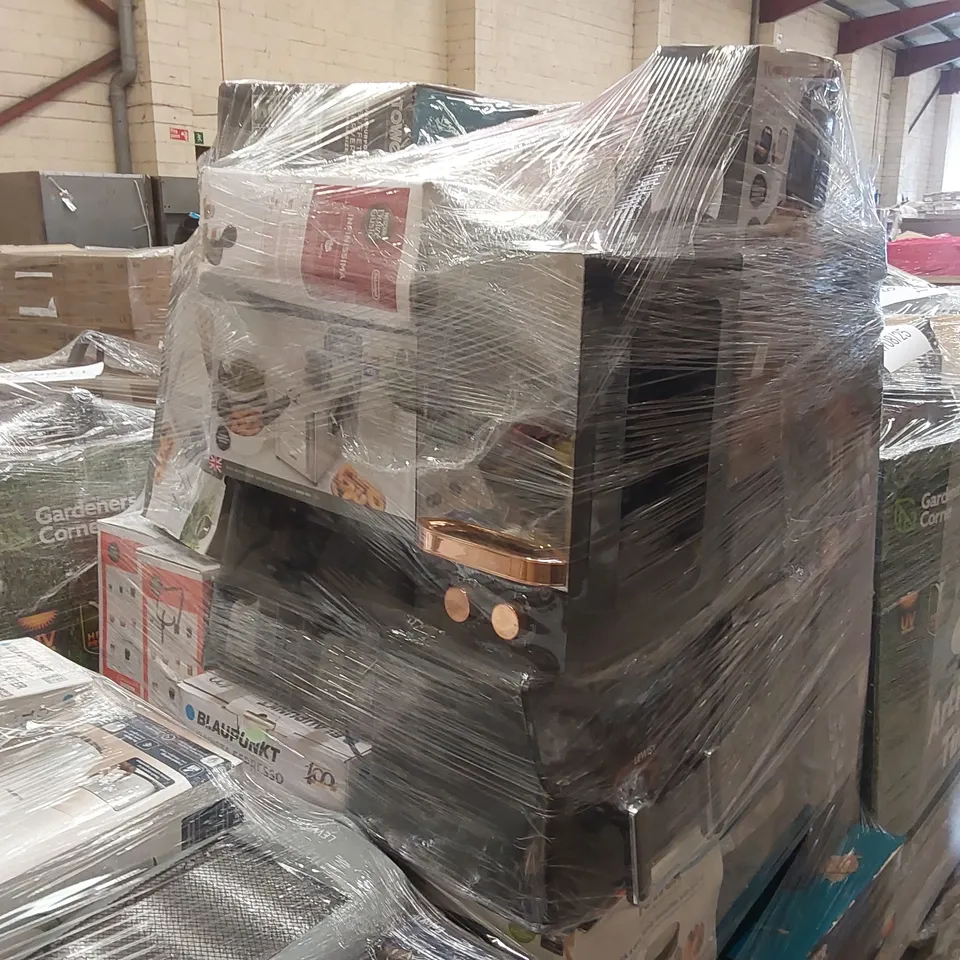 PALLET CONTAINING A LARGE ASSORTMENT OF UNCHECKED ELECTRICAL PRODUCTS INCLUDING: AIRFRYERS, ESPRESSO MACHINES, DEEP FRYERS, TOASTED SANDWICH MAKERS ECT