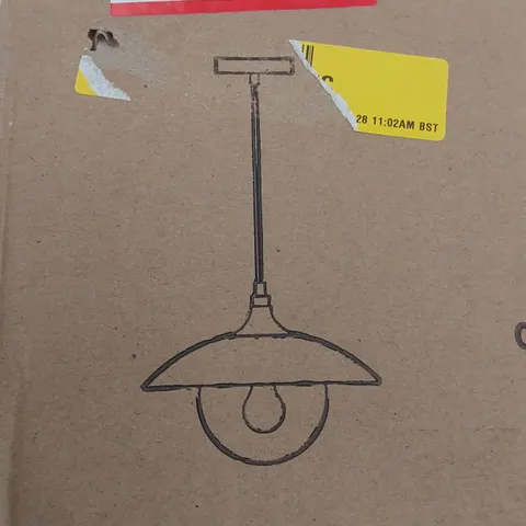 BOXED HENN&HART ALVIA CEILING WIDE METAL SHADE PENDANT LIGHT GLOBE MATTE BLACK BRASS