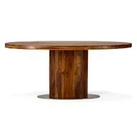 BOXED ZISHAN 180 CM ROSEWOOD SOLID WOOD PEDESTAL DINING TABLE (3 BOXES)