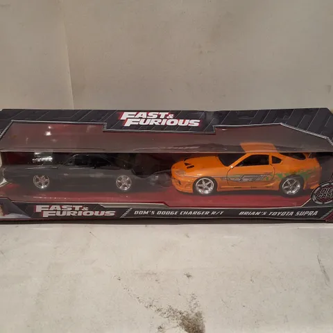 FAST & FURIOUS DIE-CAST CAR SET – DODGE CHARGER R/T & TOYOTA SUPRA (BOXED)