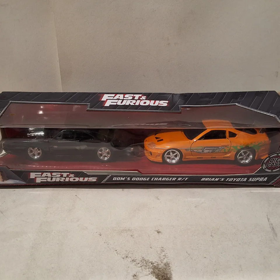 FAST & FURIOUS DIE-CAST CAR SET – DODGE CHARGER R/T & TOYOTA SUPRA (BOXED)