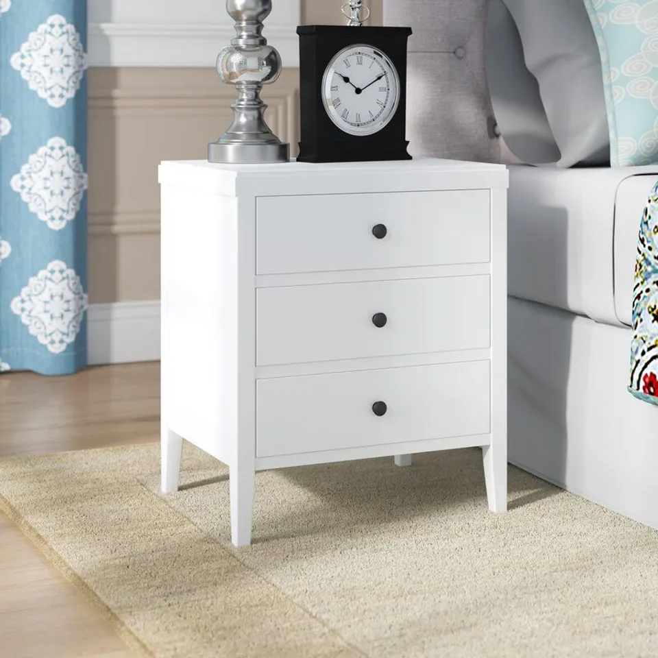 3 DRAWER BEDSIDE TABLE 