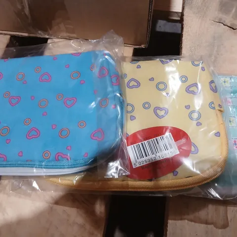 ASSORTED KIDS' ZIP POUCHES – HEART & CHECK PATTERNS