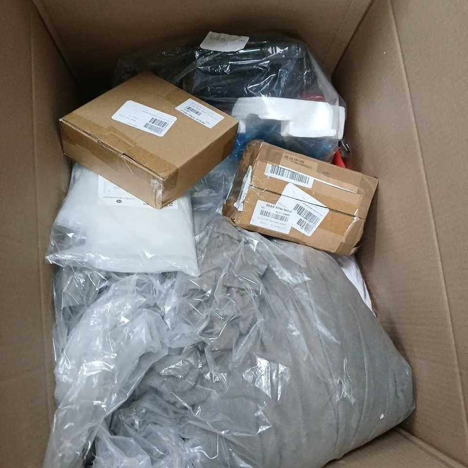 BOXED LOT OF HOME TEXTILES AND KITCHEN ACCESSORIES – FLEECE BEDDING, KITCHEN VACUUM BAGS AND HAND MIXER