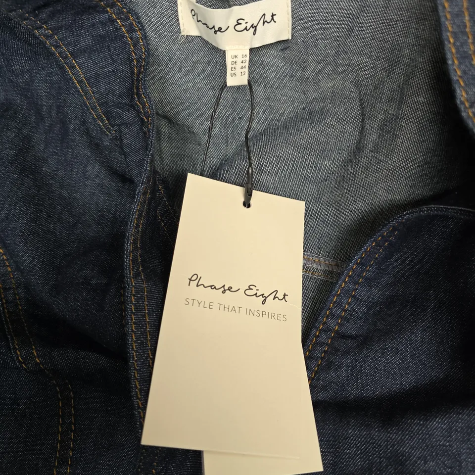 PHASE EIGHT GENEVE DENIM DRESS – BLUE, UK 16