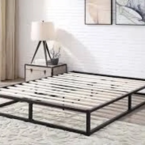 BOXED AMERSHAM LOW PLATFORM BLACK METAL SMALL DOUBLE BED FRAME 4FT