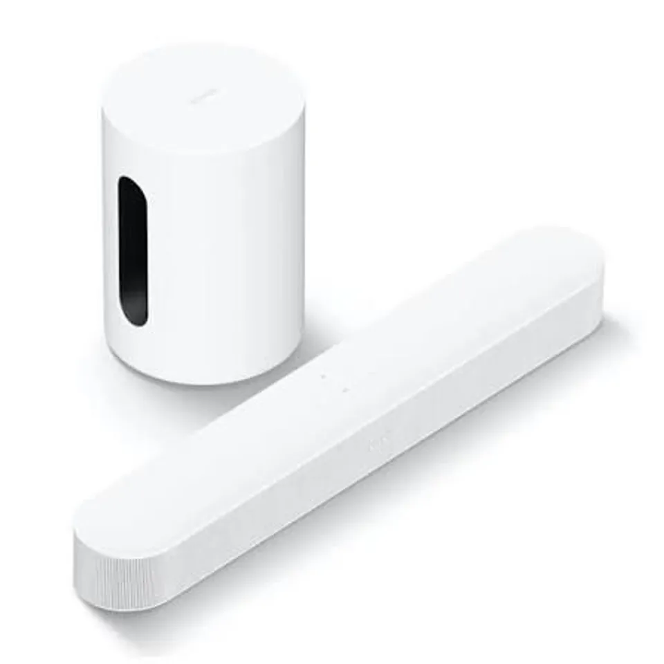 BOXED SONOS BEAM (GEN2) & SUB MINI WIRELESS SUBWOOFER BUNDLE - WHITE RRP £789