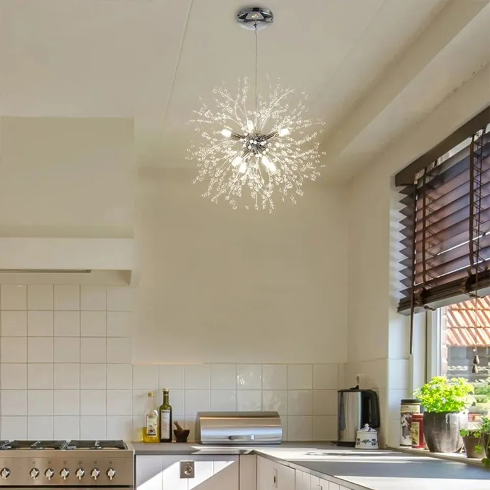 BOXED DANDELION 8-LIGHT SPUTNIK CRYSTAL CHANDELIER (1 BOX)