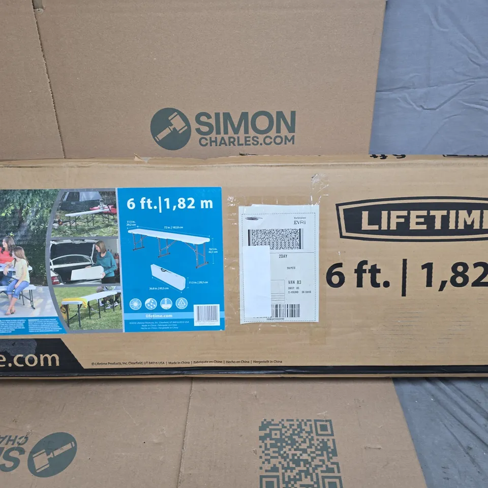 LIFETIME 6 FT FOLDING TABLE – BOXED OUTDOOR GARDEN FURNITURE