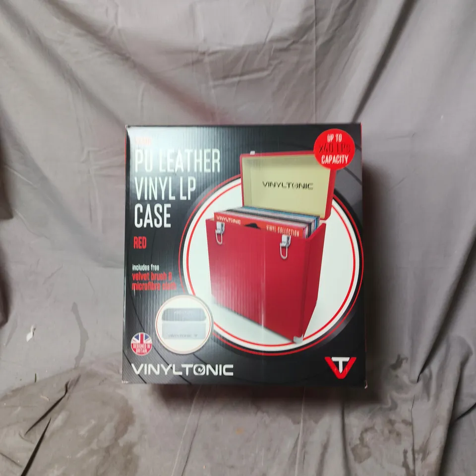 VINYLTONIC PU LEATHER VINYL LP CASE – RED (BOXED)