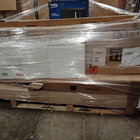 PALLET OF ASSORTED PRODUCTS TO INCLUDE; MICROWAVE,SHED, OTTOMAN BED,ETC