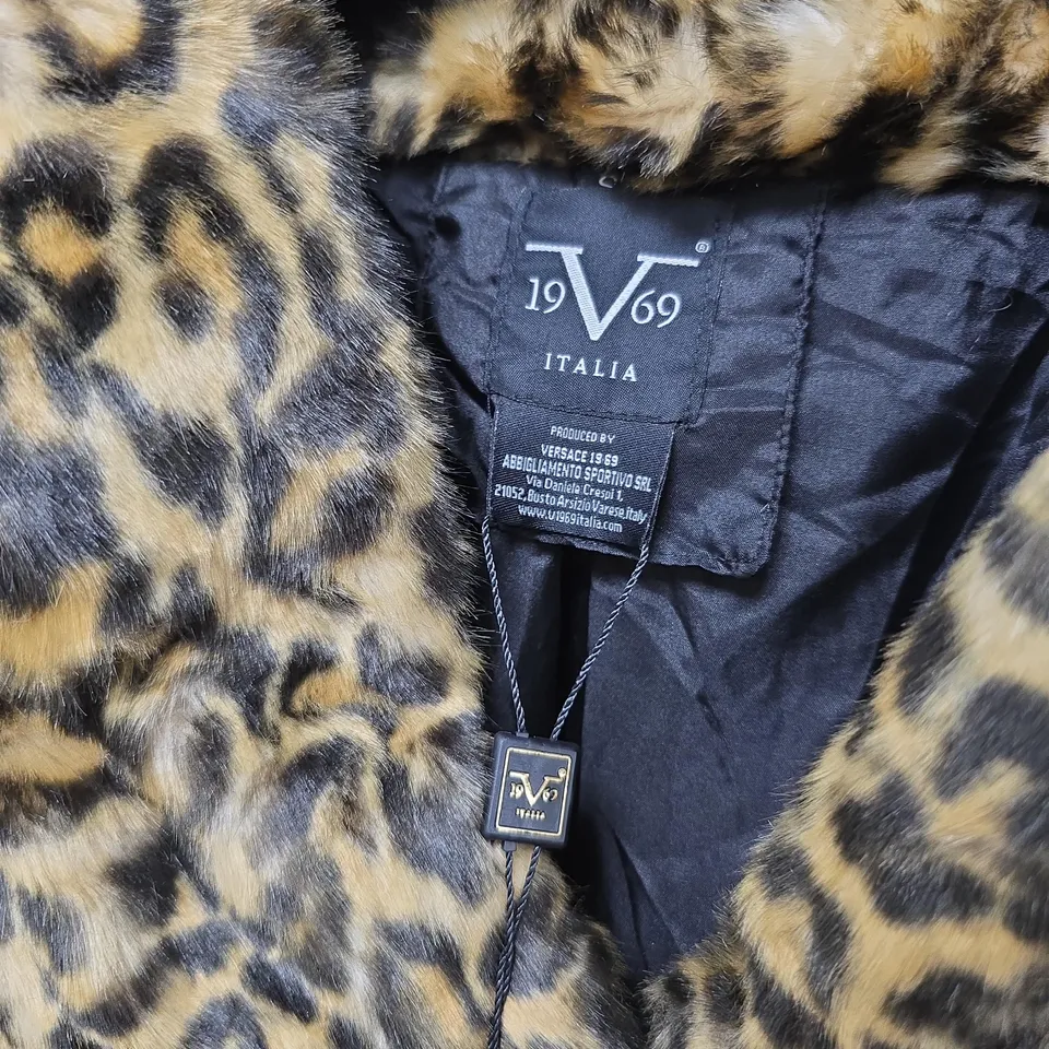 19V69 ITALIA PELLICCIA LEOPARD PRINT JACKET - SMALL