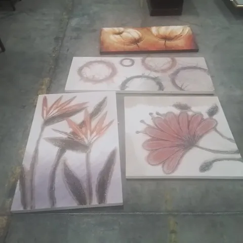 FOUR ASSORTED EX PUB/RESTERAUNT CANVAS DECOR DISPLAY PIECES