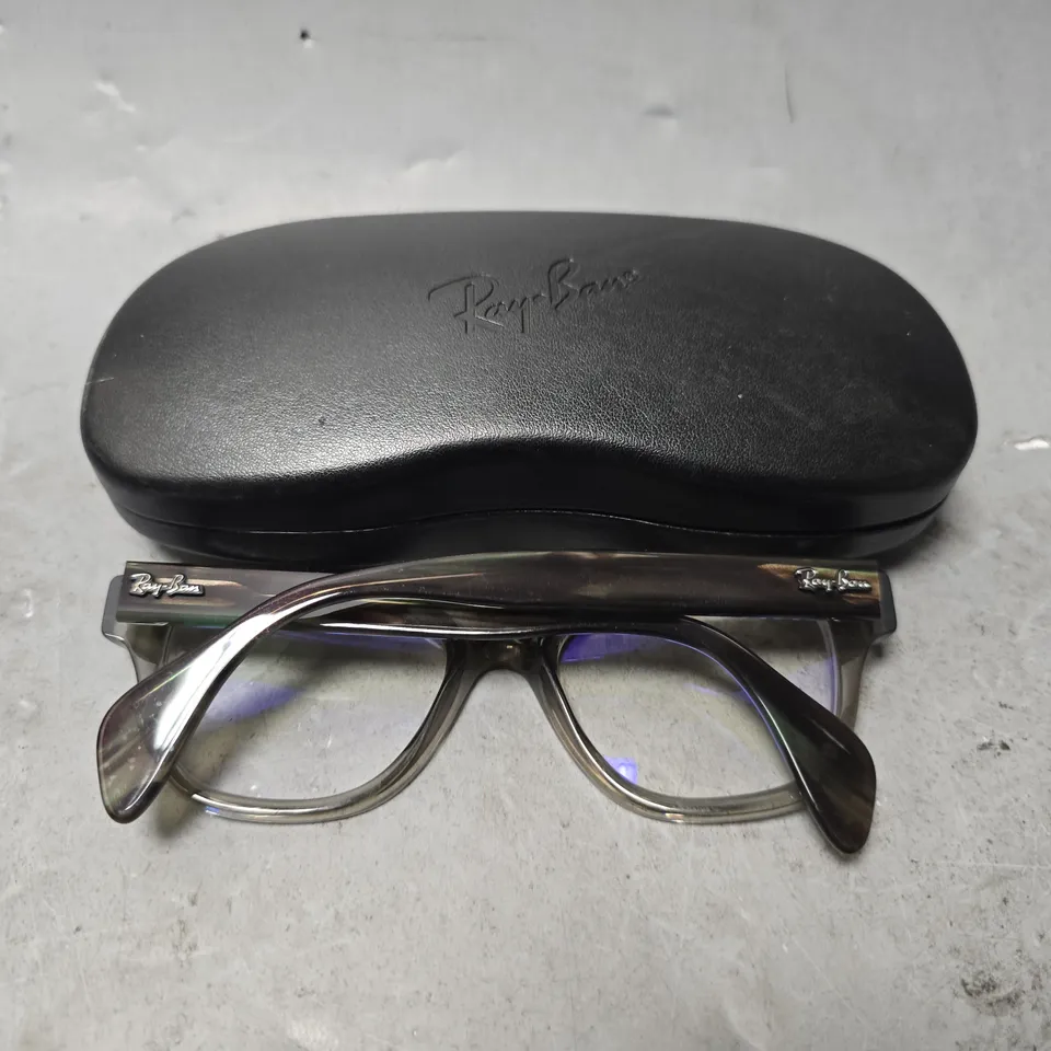 RAY BAN RX0880 POLISHED TRANSPARENT GREEN READING GLASSES - MAGNIFICATION UNSPECIFIED