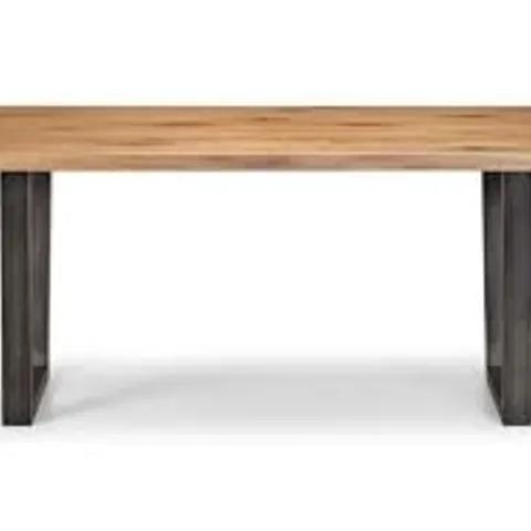 BOXED JULIAN BOWEN BROOKLYN DINING TABLE - OAK & GUNMETAL (1 BOX)