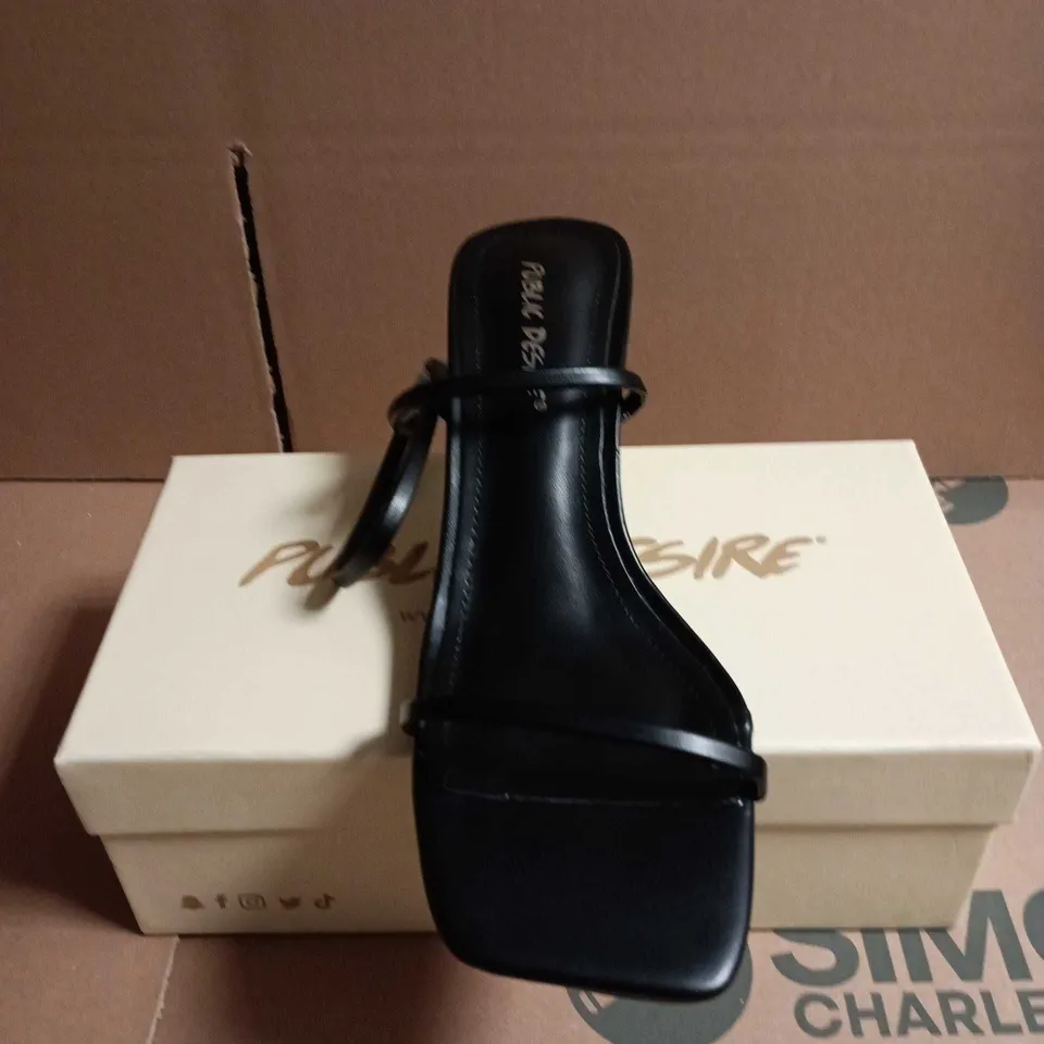 PUBLIC DESIRE BLACK STRAPPY HEELED SANDALS – WOMEN'S SHOES SIZE 6