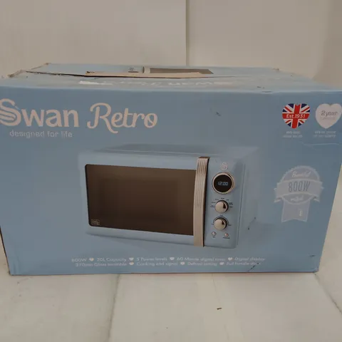 SWAN RETRO MICROWAVE OVEN – SKY BLUE, 800W, (SM22030BLN) - BOXED