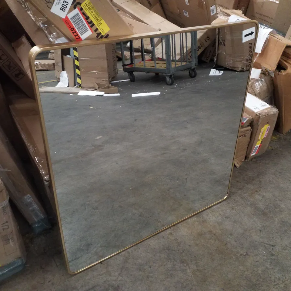BOXED METAL FRAMED WALL MOUNTED ACCENT MIRROR (1 BOX)