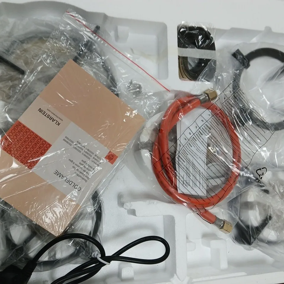 BOXED KLARSTEIN GOLDFLAME 4 GAS HOB 4-FLAME BRASS BURNER GLASS CERAMIC BLACK 