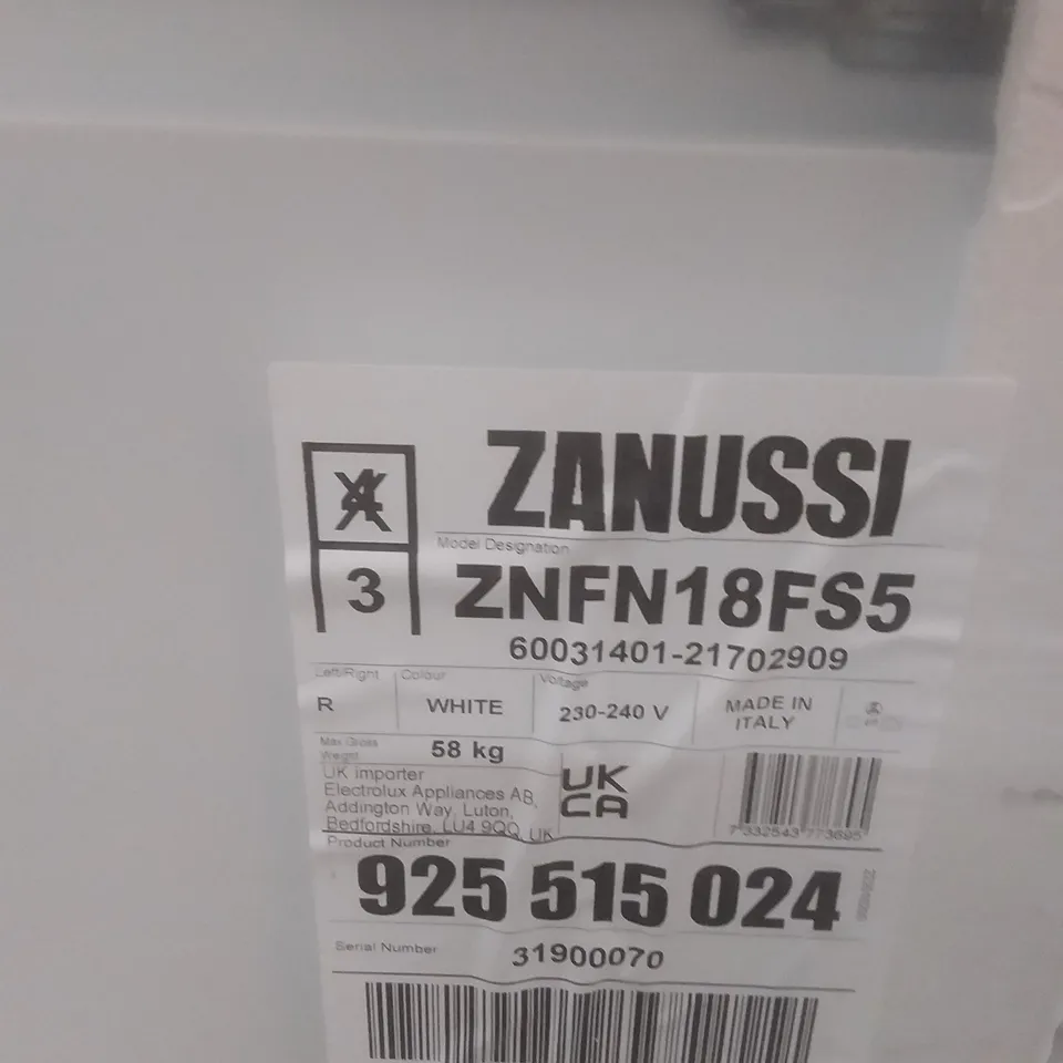 ZANUSSI ZNFN18FS5 BUILT IN REFRIGERATOR RRP £542.00