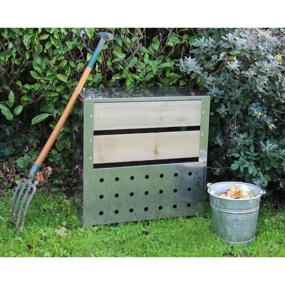 BOXED 200L STEEL OUTDOOR COMPOST BIN /