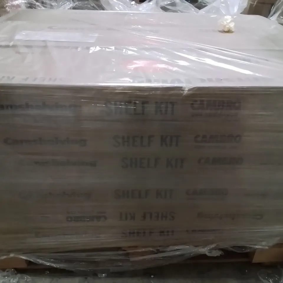 PALLET CONTAINING LARGE QUANTITY OF CAMSHELVING SHELF KITS