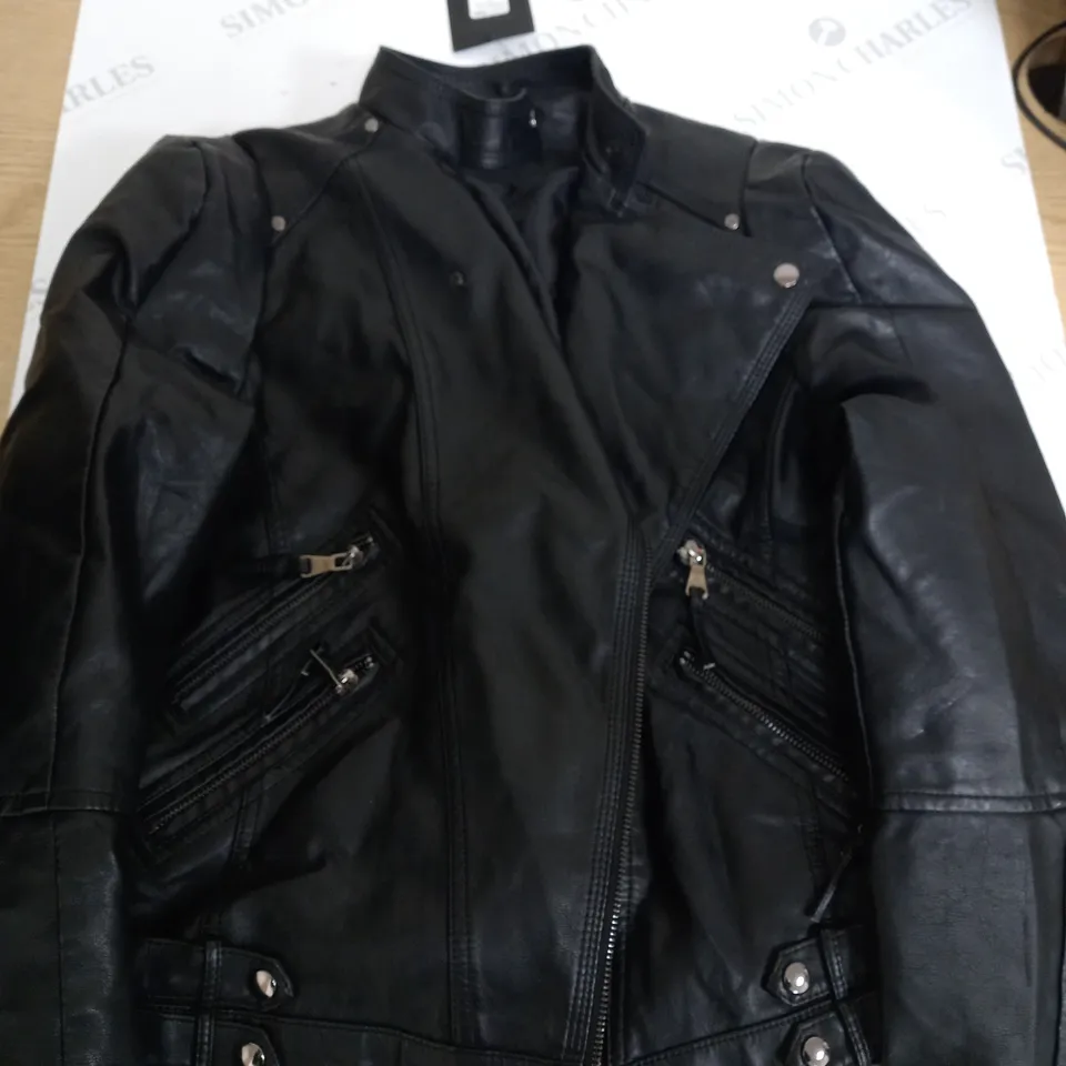 FASHION NOVA TELL ME NO LIES PU LEATHER BLACK JACKET - XL