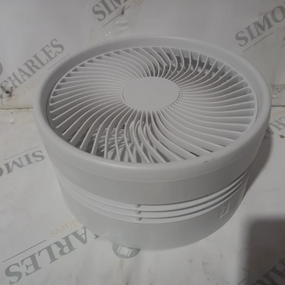 BOXED BELL & HOWELL RECHARGEABLE EXTENDABLE DESK & FLOOR FAN, WHITE