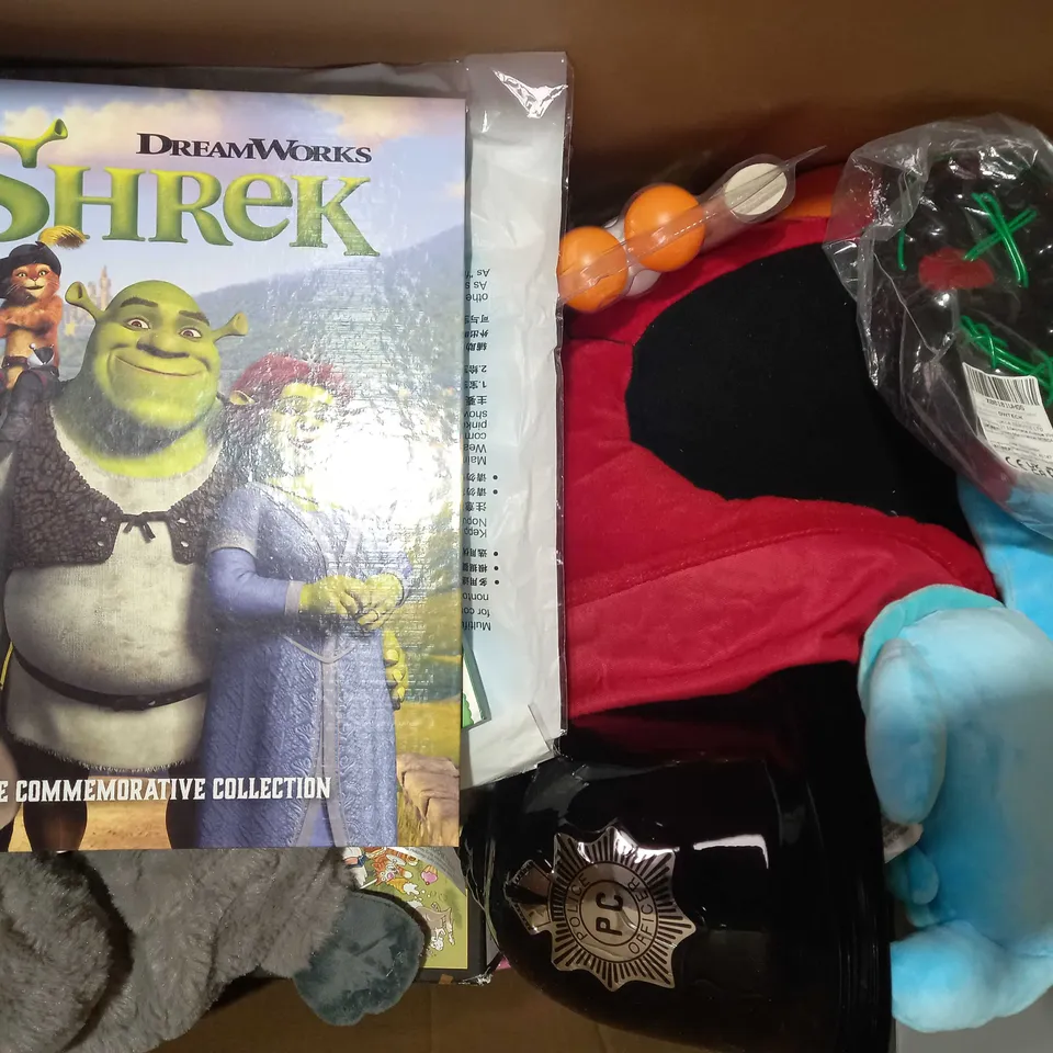 BOX OF APPROXIMATELY 20 ASSORTED TOYS AND GAMES TO INCLUDE MULTI-FUNCTION PORTABLE MICROPHONE, CHUNKY WHEELS LOADER CONSTRUCTION SERIES, HELPING CHILDREN TALK ABOUT THEIR LIVES CARDS, ETC