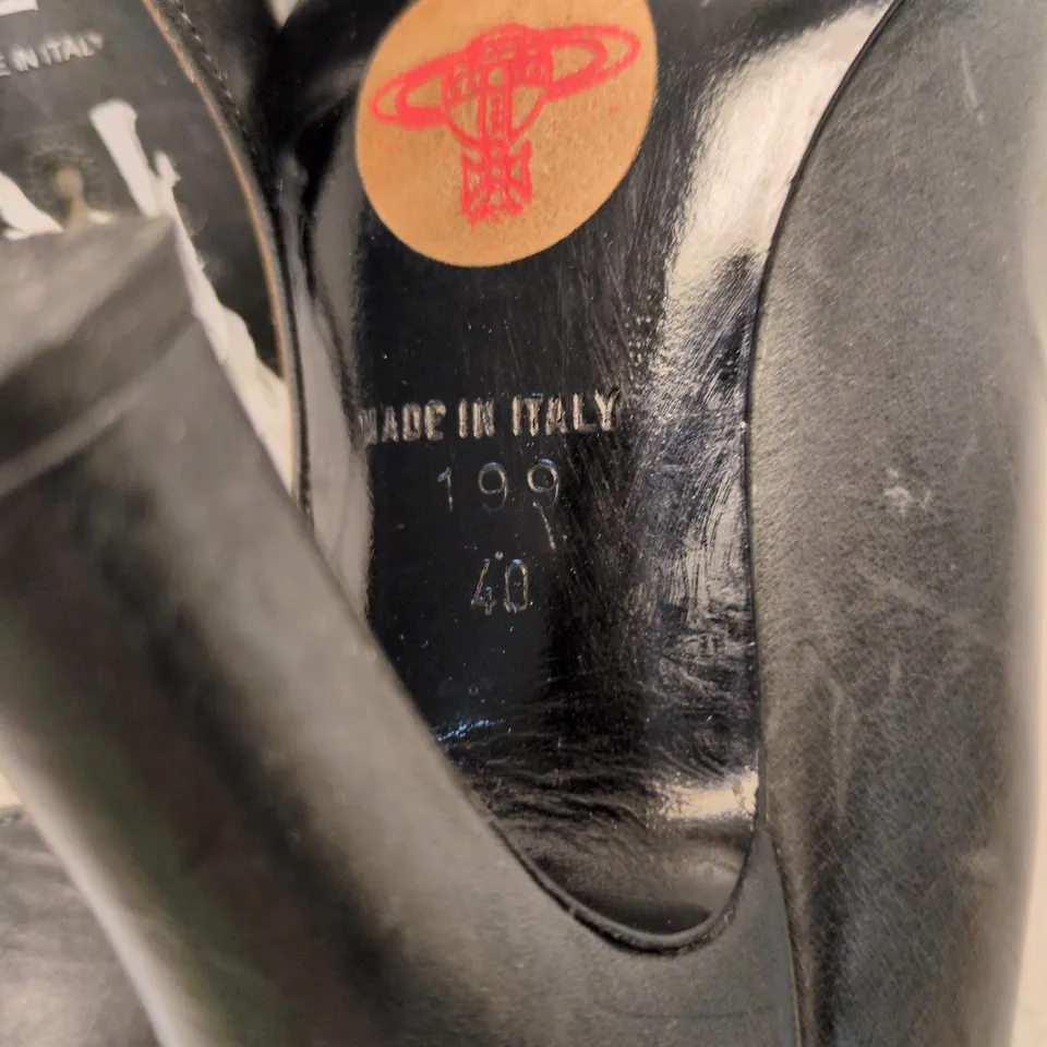VIVIENNE WESTWOOD BLACK LEATHER HEELS – WOMEN'S, EU 40 (UK 7), MADE IN ITALY