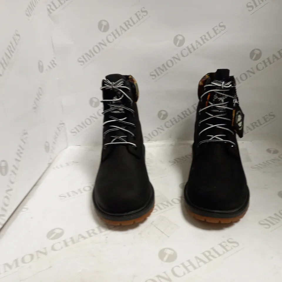 TIMBERLAND HERITAGE 6 IN 1 WATERPROOF BOOT BLACK NUBUCK W CAMO W SIZE 9 