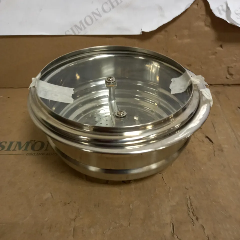 LE CREUSET STAINLESS STEEL MULTI STEAMER INSERT WITH GLASS LID