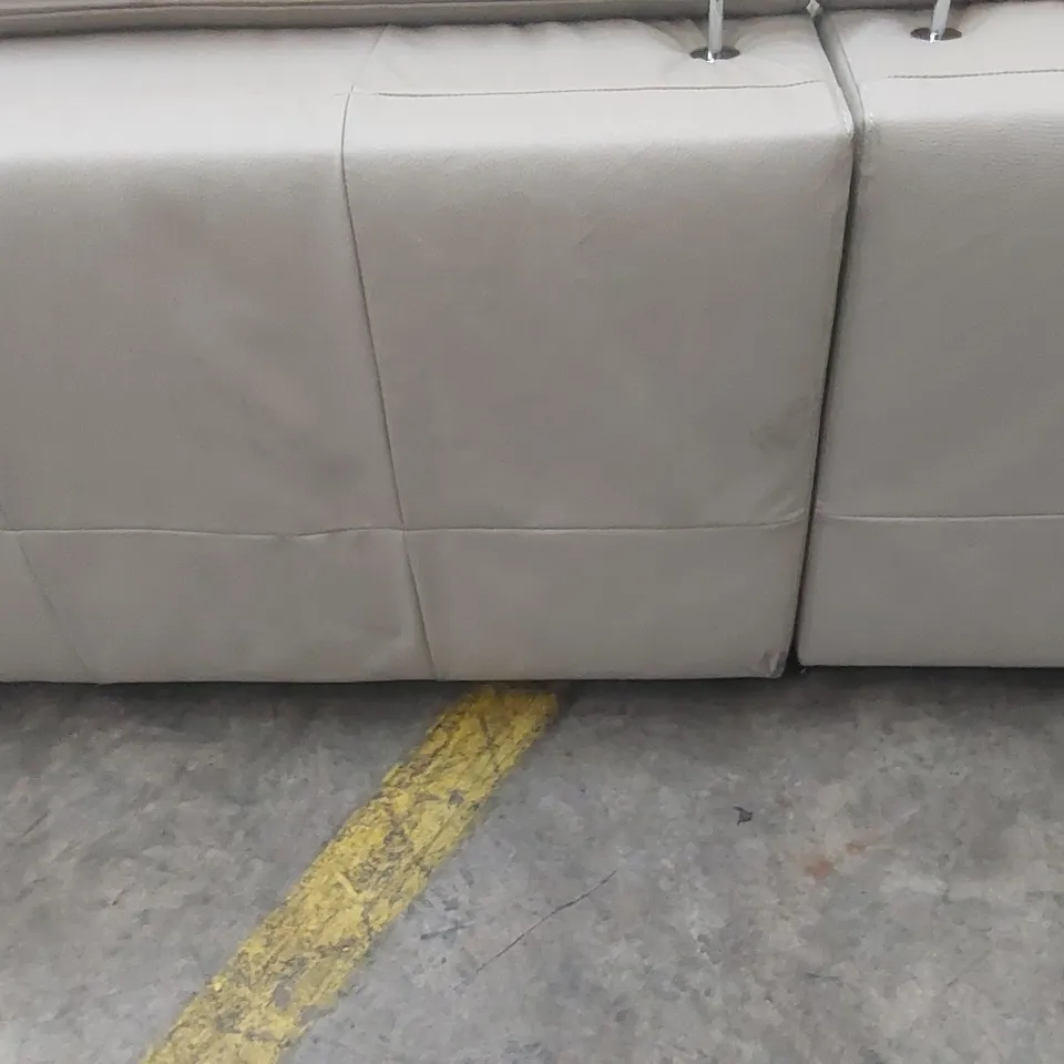 QUALITY DESIGNER BRADY 4 SEATER SOFA - GREY LEATHER