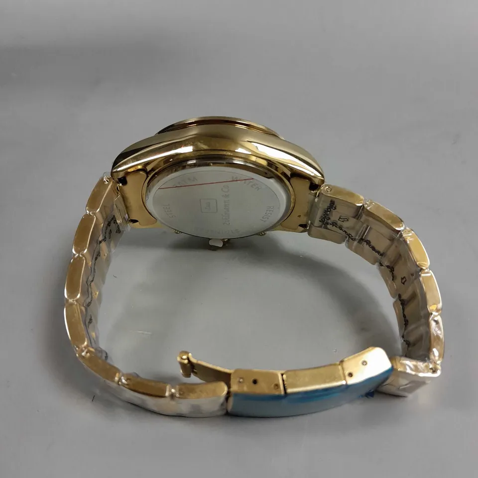 MENS ZIHLMANN & CO Z400 WATCH – CHRONOGRAPH MOVEMENT – GOLD COLOUR STAINLESS STEEL STRAP – GREEN DIAL