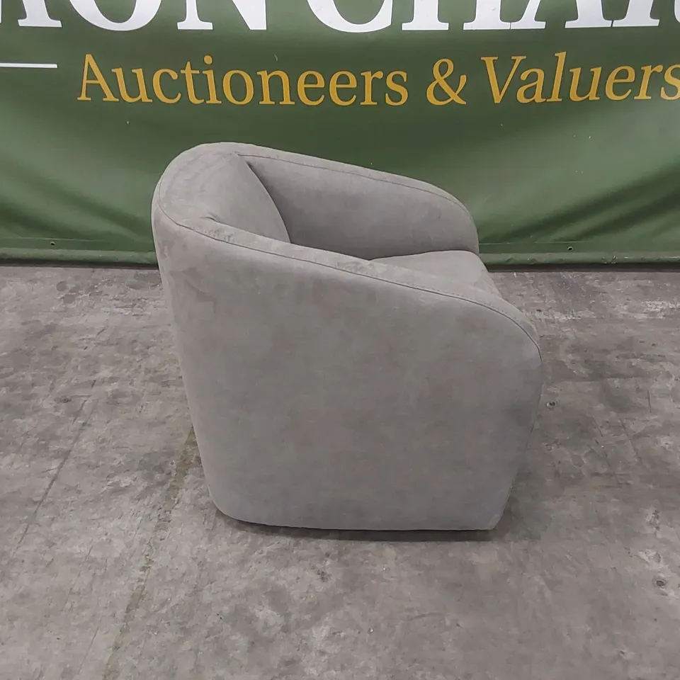 QUALITY DESIGNER ITALIAN MADE CARLOTTA SWIVELLING CHAIR - STONE GREY