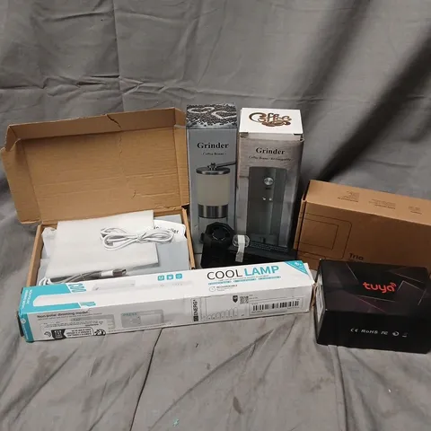 APPROXIMATELY 12 ASSORTED ELECTRICAL ITEMS TO INCLUDE COFFEE GRINDER, TUYA HIDDEN CAMERA, TRIO SMART ENERGY DISPLAY, ETC