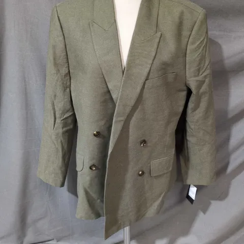 ABERCROMBIE & FITCH CLASSIC FIT OLIVE GREEN DOUBLE-BREASTED MEN'S BLAZER, UK 42