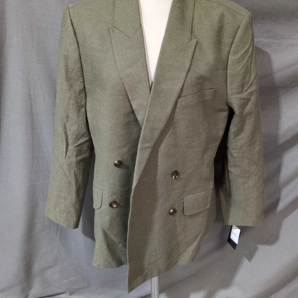 ABERCROMBIE & FITCH CLASSIC FIT OLIVE GREEN DOUBLE-BREASTED MEN'S BLAZER, UK 42
