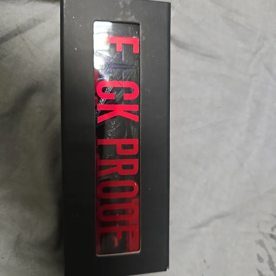 FCKPROOF COSMETICS BOX – BLACK PACKAGING WITH RED VERTICAL LETTERING