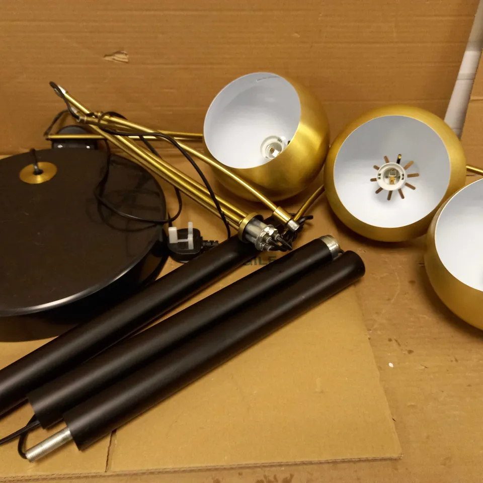 JOHN LEWIS HECTOR 3 ARM ARCHED BRASS FLOOR LAMP