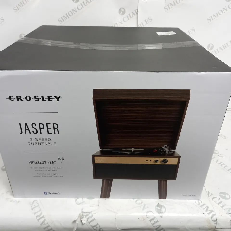 BOXED CROSLEY JASPER 3-SPEED TURNTABLE