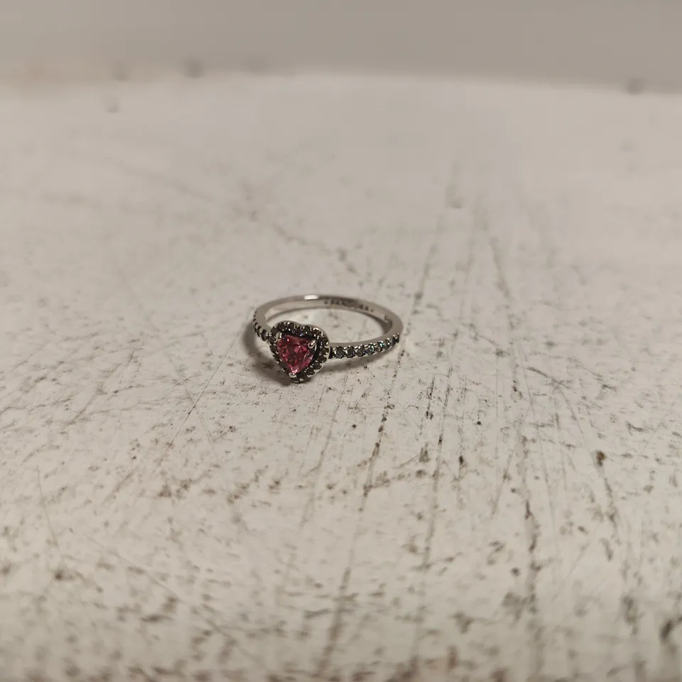 BOXED PANDORA ELEVATED PINK HEART RING