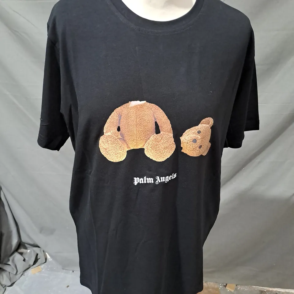 PALM ANGELS BEAR IN MIND PRINTED TEE IN BLACK SIZE S