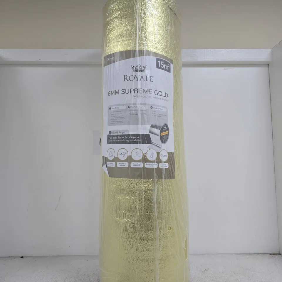 ROYALE 6MM SUPREME GOLD UNDERLAY ROLL – 15M² (NEW)