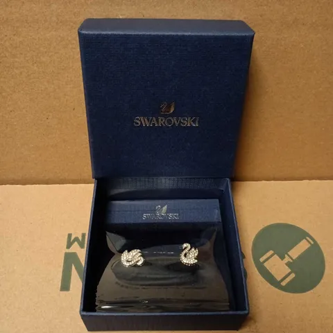 BOXED SWAROVSKI SWAN EARRINGS
