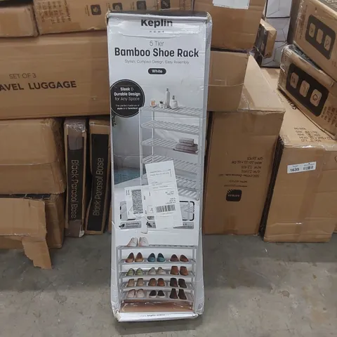 BOXED KEPLIN 5 TIER BAMBOO SHOE RACK
