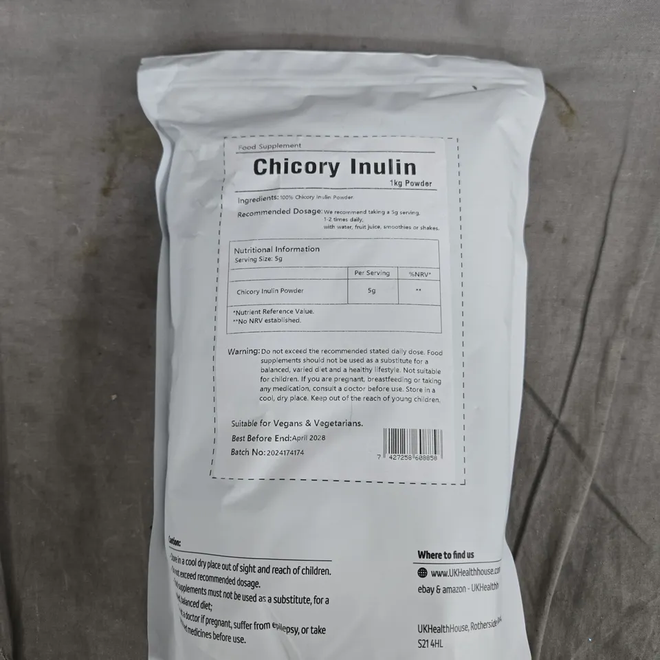 CHICORY INULIN 1KG POWDER – FOOD SUPPLEMENT 
