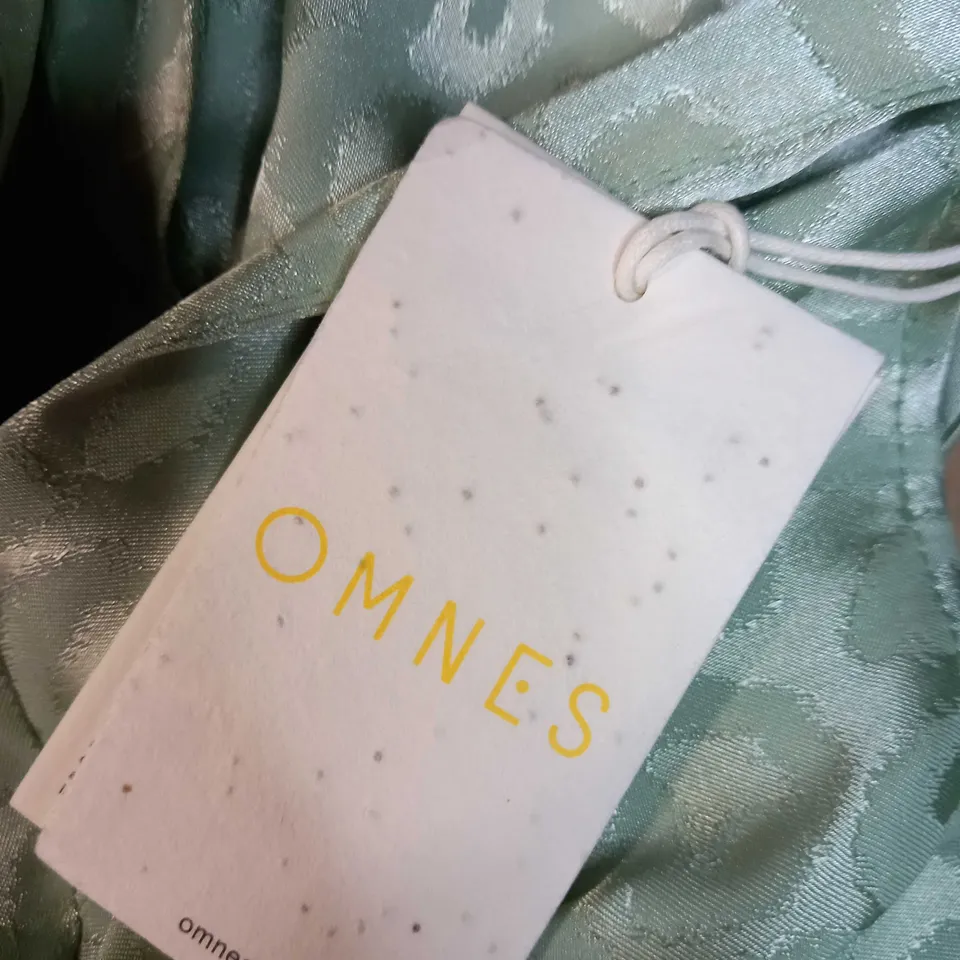 OMNES GREEN SATIN SLIP DRESS - SIZE 8